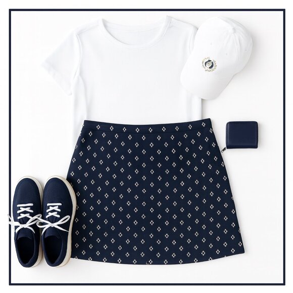 Lands End Skirt Plus 2X Black Floral Pull On Elastic Waist Casual Cottagecore Ne - Picture 2 of 7